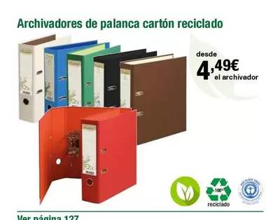 Oferta de Archivadores De Palanca Cartón Reciclado por 4,49€ en Staples Kalamazoo