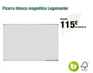 Oferta de Pizarra Blanca Magnética Legamaster por 115€ en Staples Kalamazoo