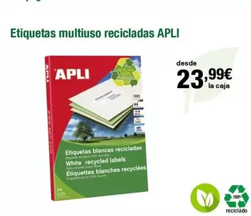 Oferta de Apli - Etiquetas multiuso recicladas por 23,99€ en Staples Kalamazoo