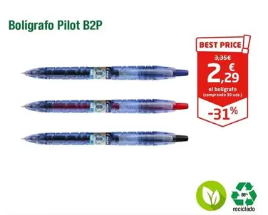 Oferta de Pilot - Boligrafo  B2P por 2,29€ en Staples Kalamazoo