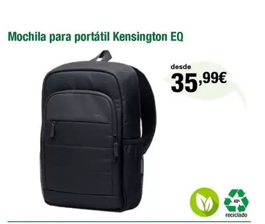 Oferta de Kensington - Mochila Para Portátil Eq por 35,99€ en Staples Kalamazoo