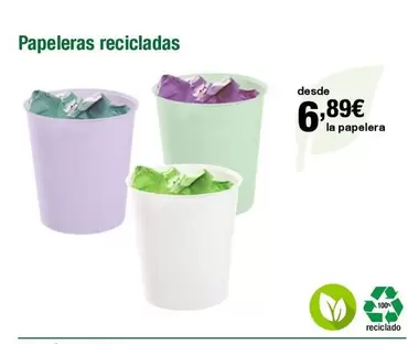 Oferta de Papeleras Recicladas por 6,89€ en Staples Kalamazoo