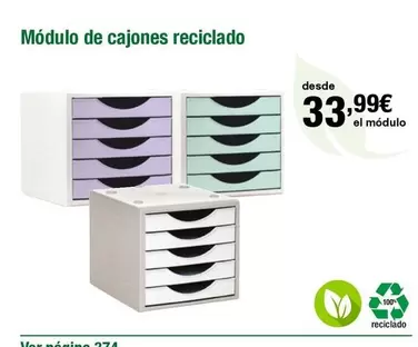 Oferta de Modulo De Cajones Reciclado por 33,99€ en Staples Kalamazoo