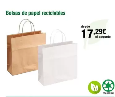 Oferta de Bolsas De Papel Reciclables por 17,29€ en Staples Kalamazoo
