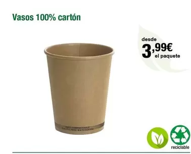 Oferta de Vasos 100% Cartón por 3,99€ en Staples Kalamazoo