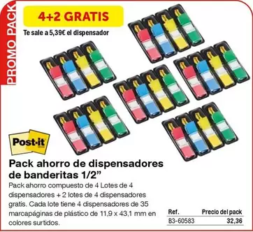 Oferta de Post-it - Pack Ahorro De Dispensadores De Banderitas 1/2" por 32,36€ en Staples Kalamazoo