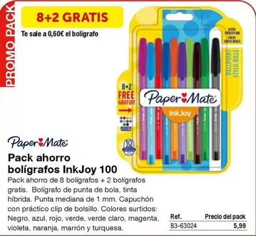 Oferta de Paper mate - Pack Ahorro Boligrafos Inkjoy 100 por 5,99€ en Staples Kalamazoo