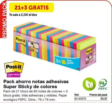 Oferta de Post-it - Pack Ahorro Notas Adhesivas Super Sticky De Colores por 2,23€ en Staples Kalamazoo