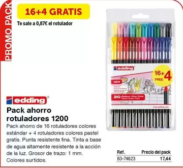 Oferta de Edding - Pack Ahorro Rotuladores 1200 en Staples Kalamazoo