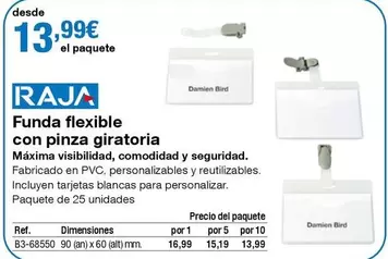 Oferta de Raja - Funda Flexible Con Pinza Giratoria por 13,99€ en Staples Kalamazoo