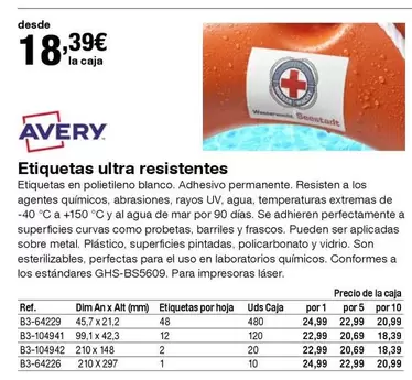 Oferta de DIM - Etiquetas Ultra Resistentes por 18,39€ en Staples Kalamazoo