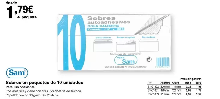 Oferta de Sistema - Sobres En Paquetes De 10 Unidades por 1,79€ en Staples Kalamazoo
