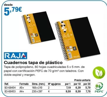 Oferta de Raja - Cuadernos Tapa De Plástico por 5,79€ en Staples Kalamazoo