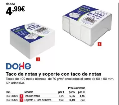 Oferta de Dohe - Taco De Notas Y Soporte por 4,99€ en Staples Kalamazoo