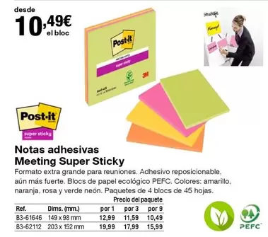 Oferta de Post It - Notas Adhesivas Meeting Super Sticky por 10,49€ en Staples Kalamazoo