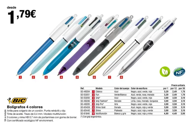 Oferta de Bolgrafos 4 Colores por 1,79€ en Staples Kalamazoo