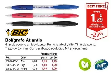 Oferta de BIC - Boligrafo Atlantis por 1,29€ en Staples Kalamazoo