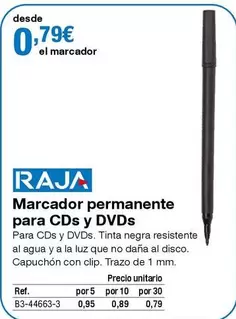 Oferta de Raja - Marcador Permanente Para Cds Y Dvds por 0,79€ en Staples Kalamazoo