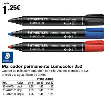 Oferta de Staedtler - Marcador Lumocolor por 1,25€ en Staples Kalamazoo