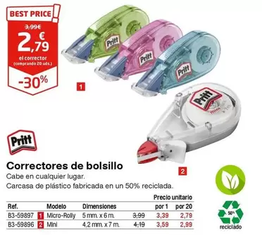 Oferta de Pritt - Correctores De Bolsillo por 2,79€ en Staples Kalamazoo