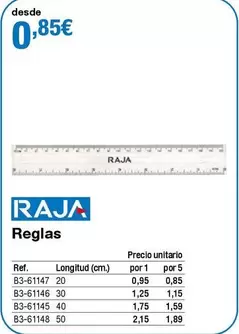 Oferta de Raja - Reglas por 0,85€ en Staples Kalamazoo