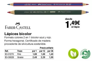 Oferta de Faber Castell - Lápices Bicolor por 1,49€ en Staples Kalamazoo