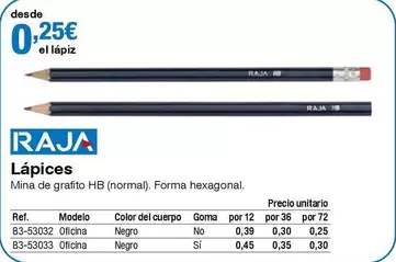 Oferta de Raja - Lápices por 0,25€ en Staples Kalamazoo