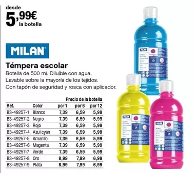 Oferta de Milan - Tempera Escolar por 5,99€ en Staples Kalamazoo