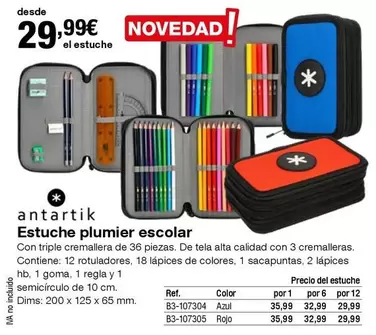 Oferta de Antartik - Estuche Plumier Escolar por 29,99€ en Staples Kalamazoo