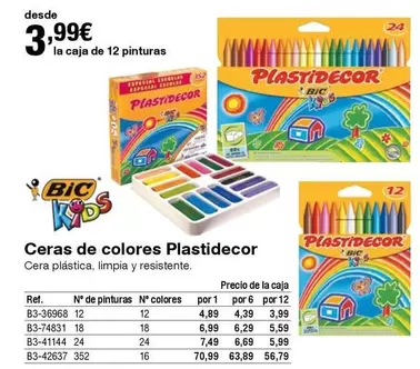 Oferta de BIC - Ceras De Colores por 3,99€ en Staples Kalamazoo