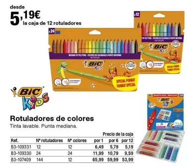 Oferta de BIC - Rotuladores De Colores por 5,19€ en Staples Kalamazoo