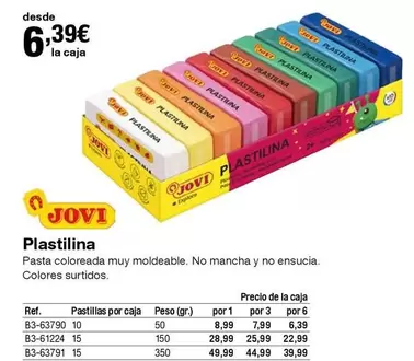 Oferta de Jovi - Plastilina por 6,39€ en Staples Kalamazoo