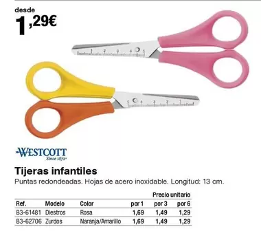 Oferta de Tijeras Infantiles por 1,29€ en Staples Kalamazoo