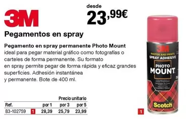Oferta de 3m - Pegamentos En Spray por 23,99€ en Staples Kalamazoo
