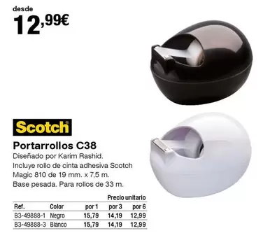 Oferta de Scotch - Portarrollos C38 por 12,99€ en Staples Kalamazoo