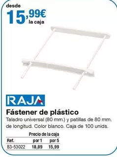 Oferta de Raja - Fastener De Plástico por 15,99€ en Staples Kalamazoo