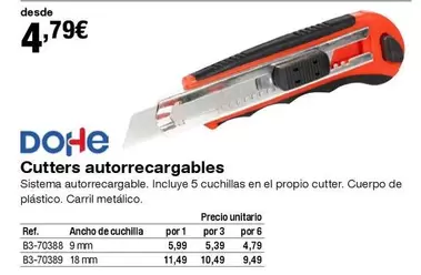 Oferta de Dohe - Cutters Autorrecargables por 4,79€ en Staples Kalamazoo