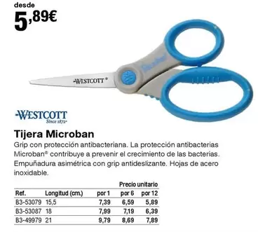 Oferta de Tijera Microban por 5,89€ en Staples Kalamazoo