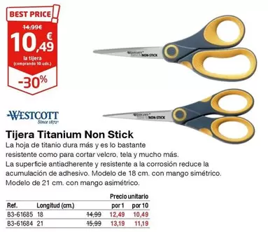 Oferta de Tijera Titanium Non Stick por 10,49€ en Staples Kalamazoo