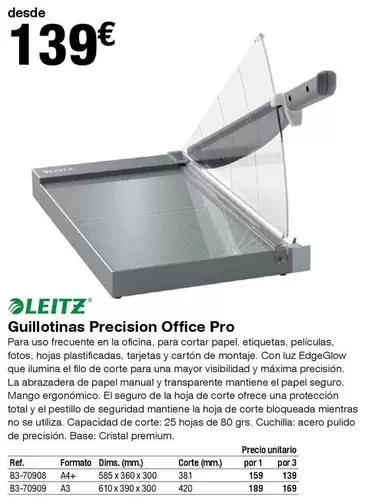 Oferta de Guilottinas Precision Office Pro por 139€ en Staples Kalamazoo