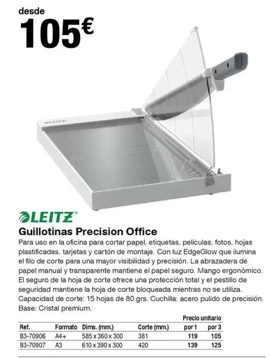 Oferta de Guillotinas Precision Office por 105€ en Staples Kalamazoo