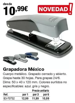 Oferta de Grapadora México por 10,99€ en Staples Kalamazoo