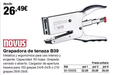 Oferta de Intenso - Grapadora De Tenaza B39 por 26,49€ en Staples Kalamazoo