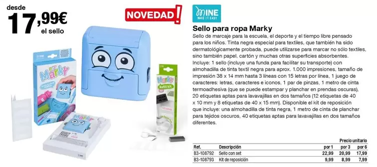 Oferta de Sello Para Ropa por 17,99€ en Staples Kalamazoo