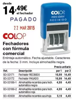 Oferta de Colop por 14,49€ en Staples Kalamazoo