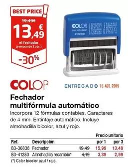 Oferta de Fechador Multiformula Automatico por 13,49€ en Staples Kalamazoo