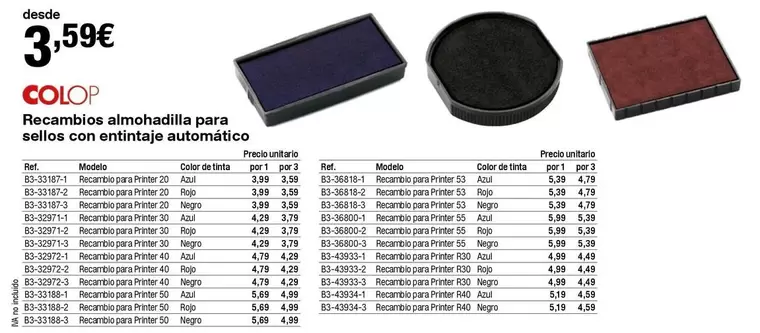 Oferta de Recambios Almohadilla Para Seleco Con Antitaje Automatico por 3,59€ en Staples Kalamazoo