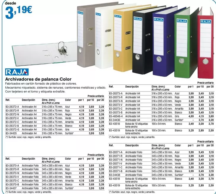 Oferta de Achivadores De Palanca Color por 3,19€ en Staples Kalamazoo