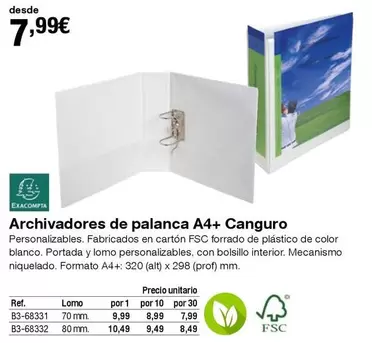 Oferta de Archivadores De Palanca A4+ por 7,99€ en Staples Kalamazoo