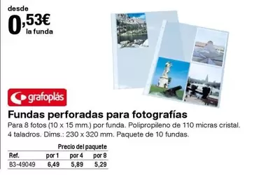 Oferta de Grafoplas - Fundas Perforadas Para Fotografías por 0,53€ en Staples Kalamazoo